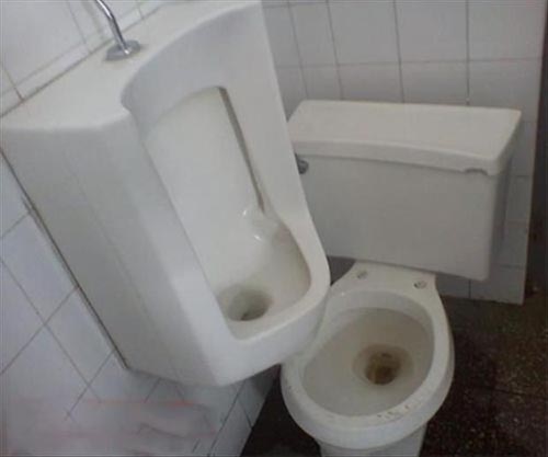 urinal over toilet 