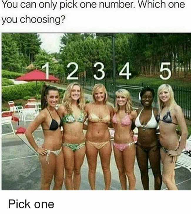 Which one. Which would you choose: .... Which one would you pick. You can pick only one. Which girl will you choose.