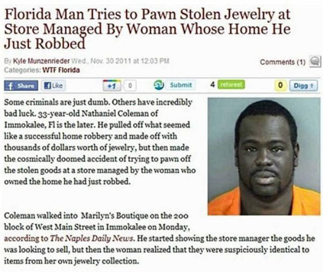 florida man tries to pawn stolen jewelry 