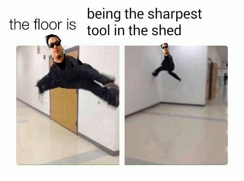 the floor is being the sharpest tool in shed 
