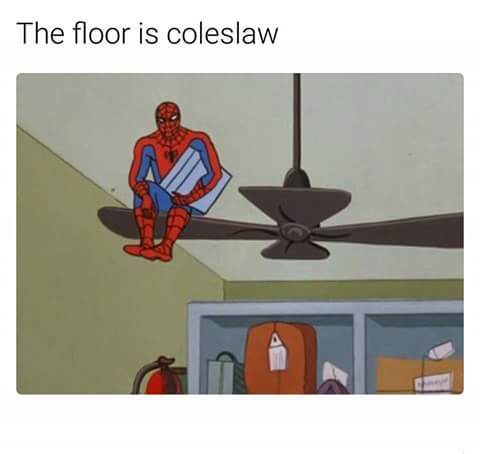 the floor is coleslaw